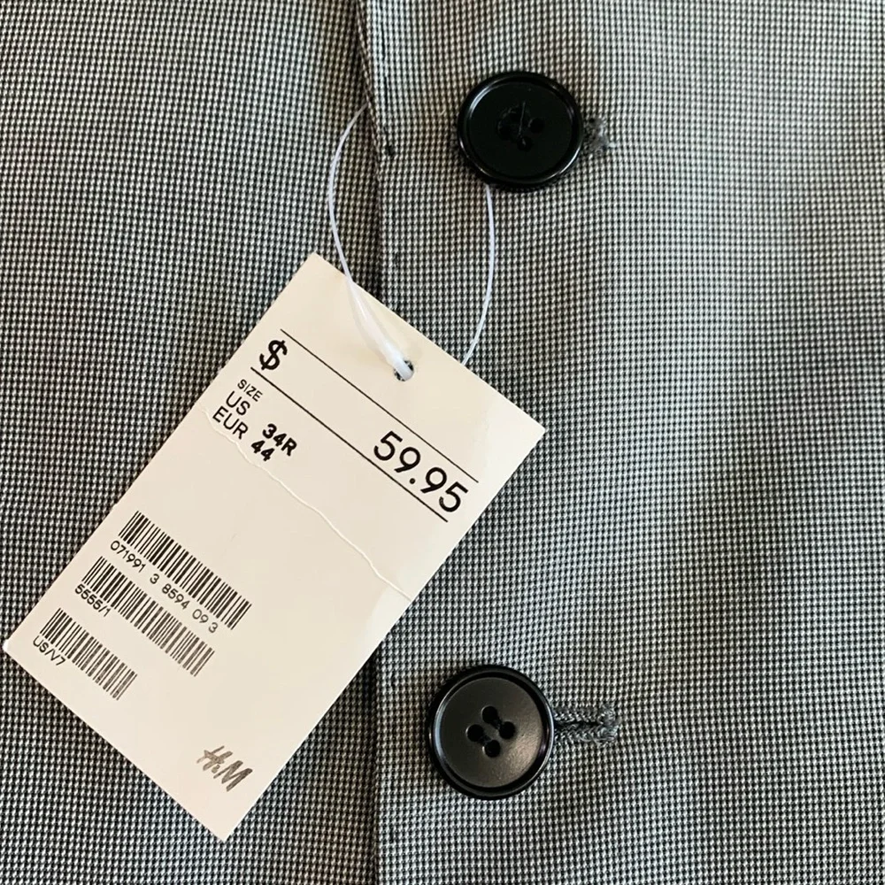 H&M Houndstooth Single Breasted Blazer